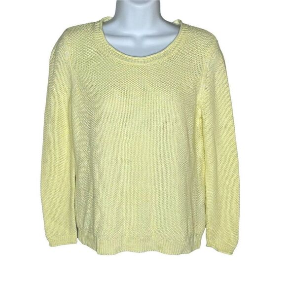 𝅺SOFT Joie Yellow Textured Pullover Sweater XS Linen Cotton - Picture 2 of 6